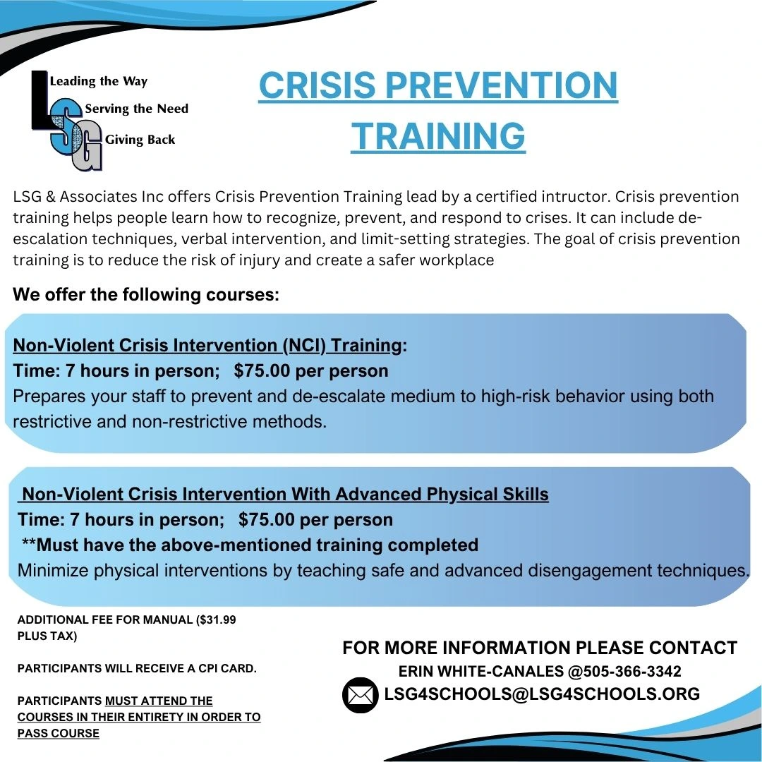 crisis prevention training flyer