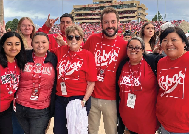 Group of LSG staff members at University of New Mexico Lobos game